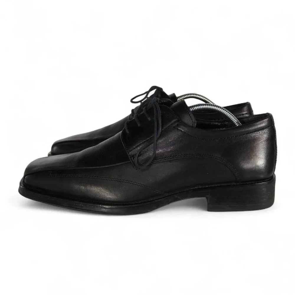 Johnston & Murphy Dobson Square Toe Leather Shoes Men's 8.5M Black Dress 1435‎